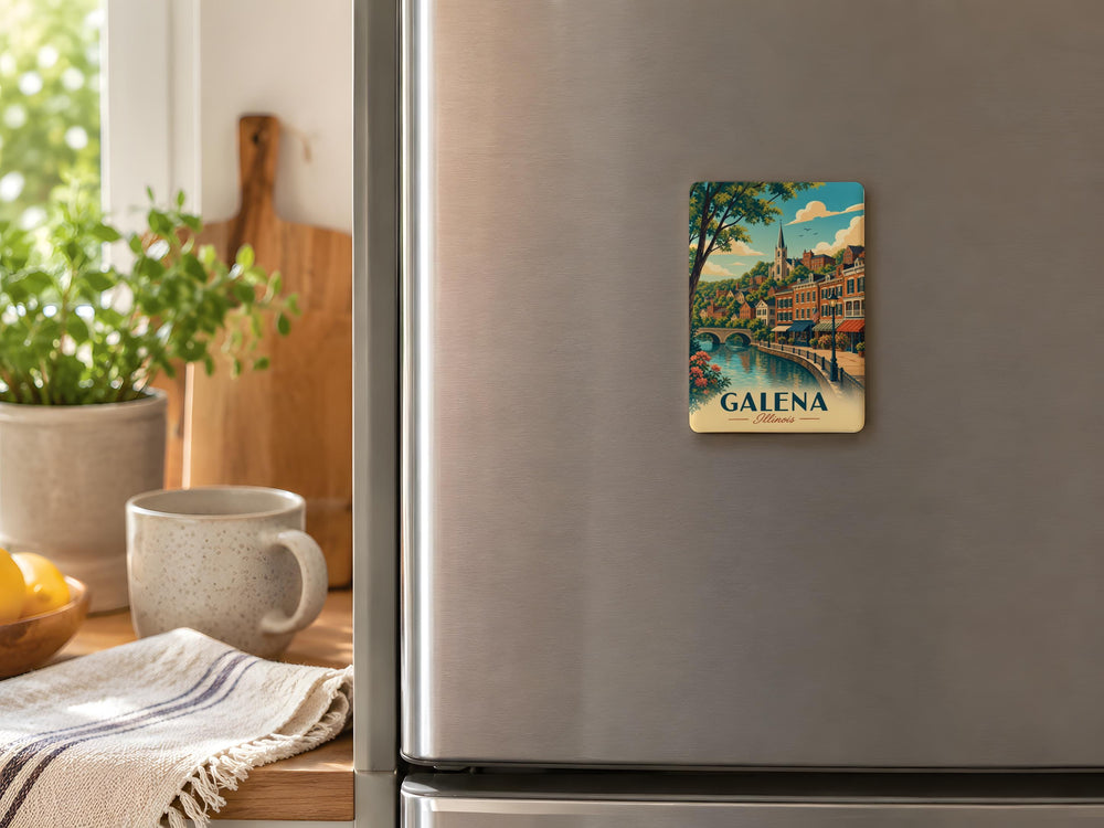 Galena Illinois Fridge Magnet, Galena IL Souvenir Magnet, Historic Galena Travel Gift, Illinois Vacation Keepsake Magnet