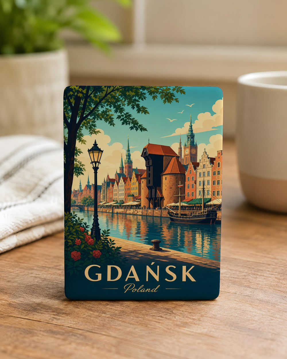 Gdańsk Poland Fridge Magnet, Gdansk Souvenir Magnet, Poland Travel Gift, Baltic Coast City Landmark Magnet