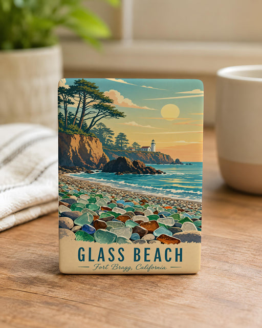 Glass Beach Fort Bragg California Fridge Magnet, Mendocino Coast Sea Glass Beach Souvenir Magnet, Coastal Travel Gift