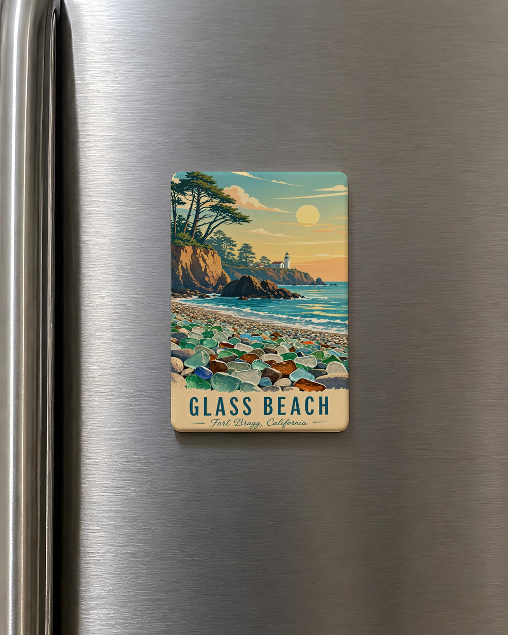 Glass Beach Fort Bragg California Fridge Magnet, Mendocino Coast Sea Glass Beach Souvenir Magnet, Coastal Travel Gift