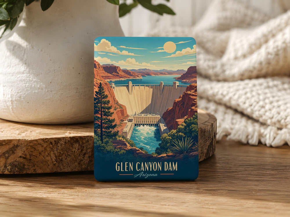 Glen Canyon Dam Fridge Magnet, Page Arizona Landmark Souvenir, Colorado River Dam Travel Keepsake Magnet