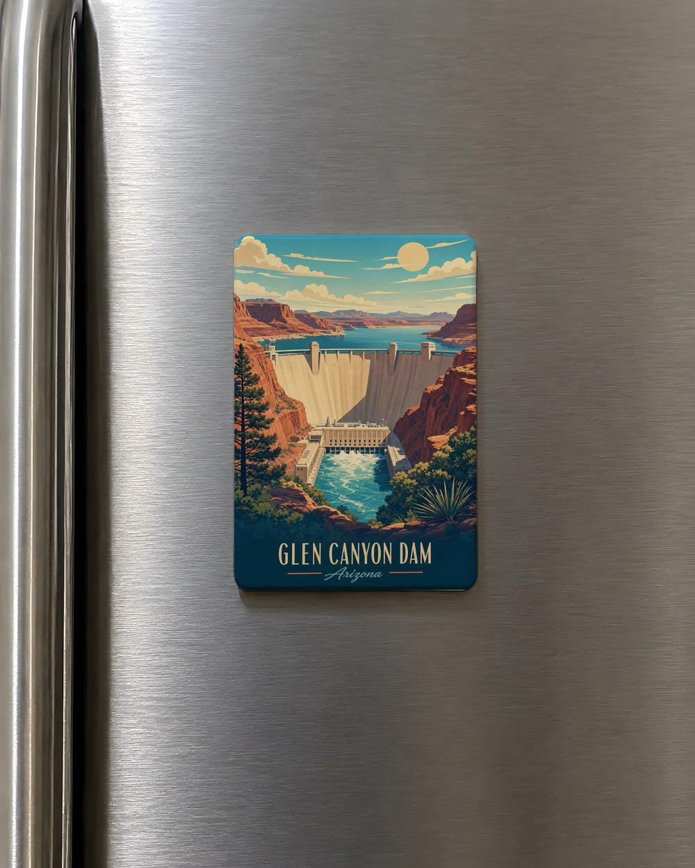 Glen Canyon Dam Fridge Magnet, Page Arizona Landmark Souvenir, Colorado River Dam Travel Keepsake Magnet