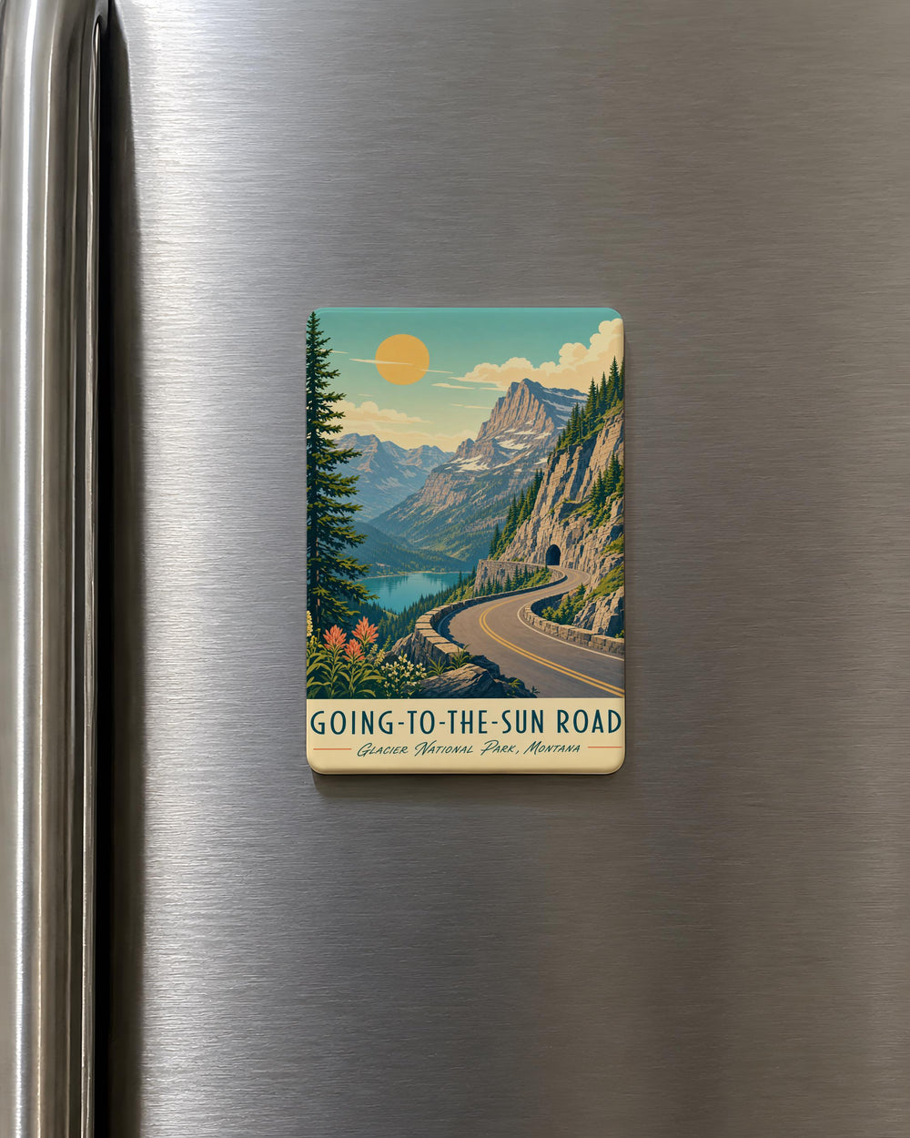 Going-to-the-Sun Road Fridge Magnet, Glacier National Park Scenic Mountain Highway Souvenir Magnet