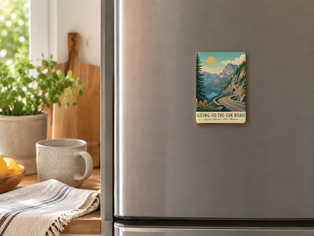 Going-to-the-Sun Road Fridge Magnet, Glacier National Park Scenic Mountain Highway Souvenir Magnet