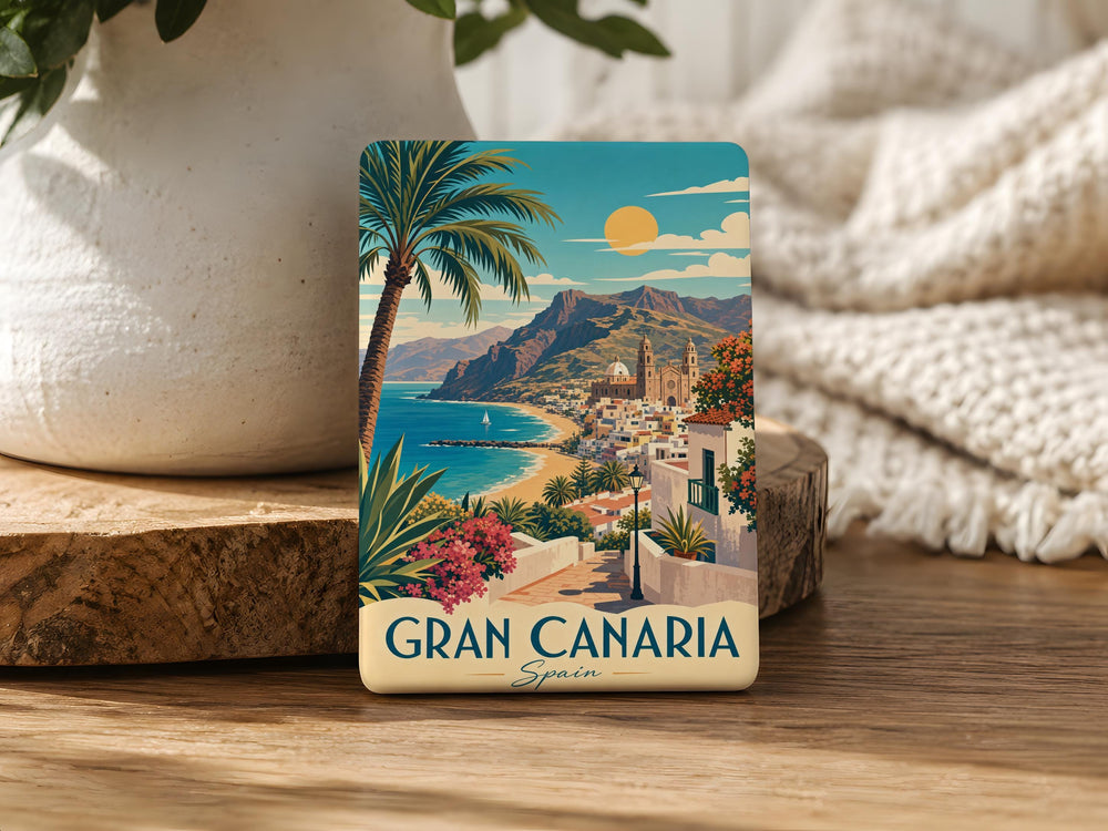 Gran Canaria Spain Fridge Magnet, Canary Islands Souvenir Magnet, Las Palmas Travel Keepsake, Vacation Gift Magnet