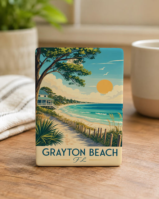 Grayton Beach FL Fridge Magnet, Grayton Beach Florida Souvenir Magnet, Beach Town Travel Gift, Coastal Vacation Keepsake