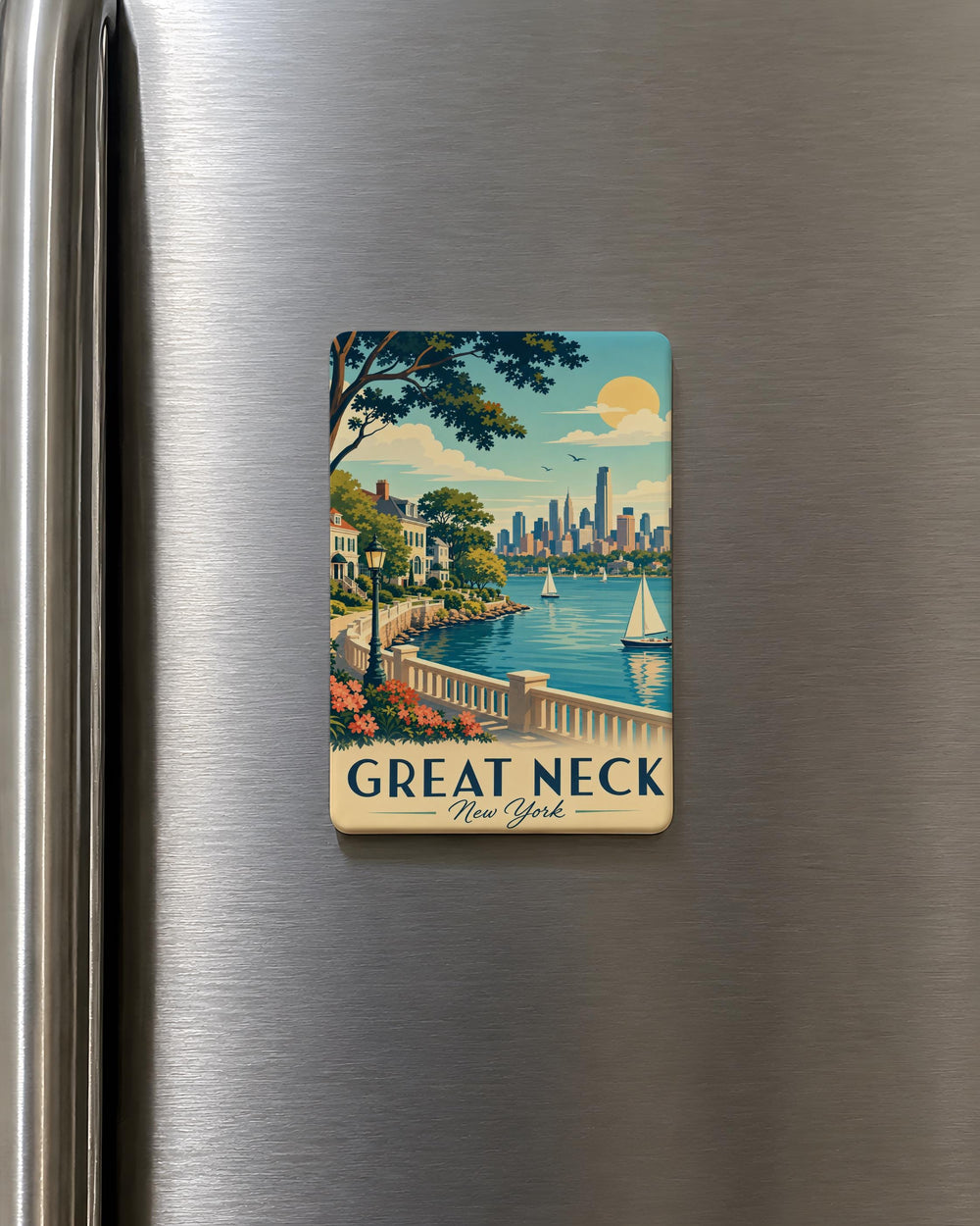 Great Neck NY Fridge Magnet, Great Neck New York Souvenir Magnet, Long Island Travel Gift, Hometown Keepsake Magnet