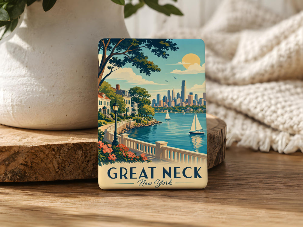 Great Neck NY Fridge Magnet, Great Neck New York Souvenir Magnet, Long Island Travel Gift, Hometown Keepsake Magnet