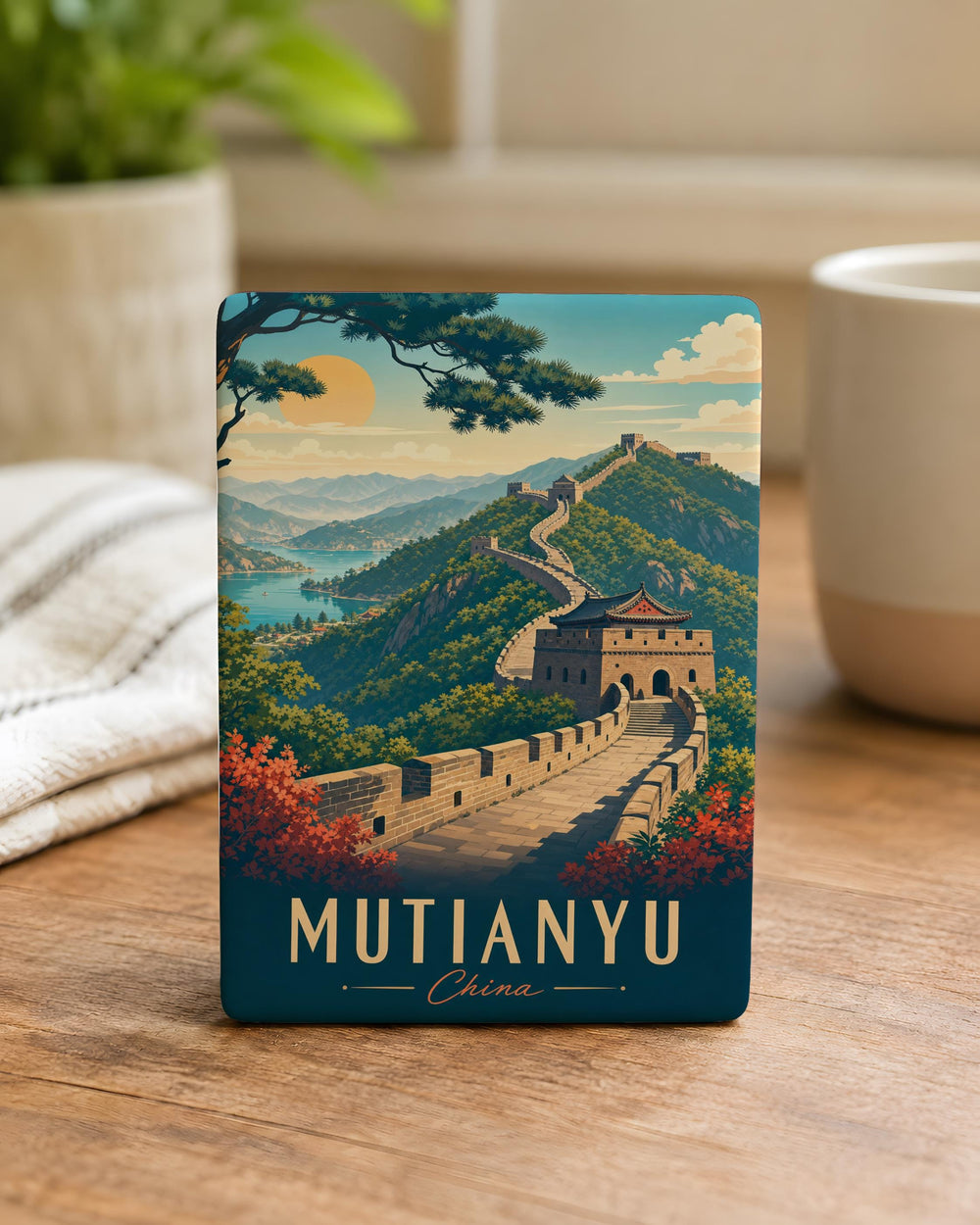 Great Wall of China Mutianyu Fridge Magnet, Mutianyu Great Wall Souvenir Magnet, China Landmark Travel Keepsake Magnet