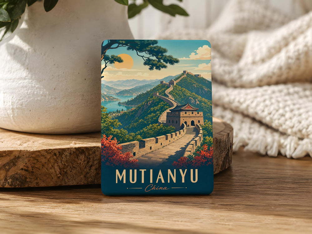 Great Wall of China Mutianyu Fridge Magnet, Mutianyu Great Wall Souvenir Magnet, China Landmark Travel Keepsake Magnet