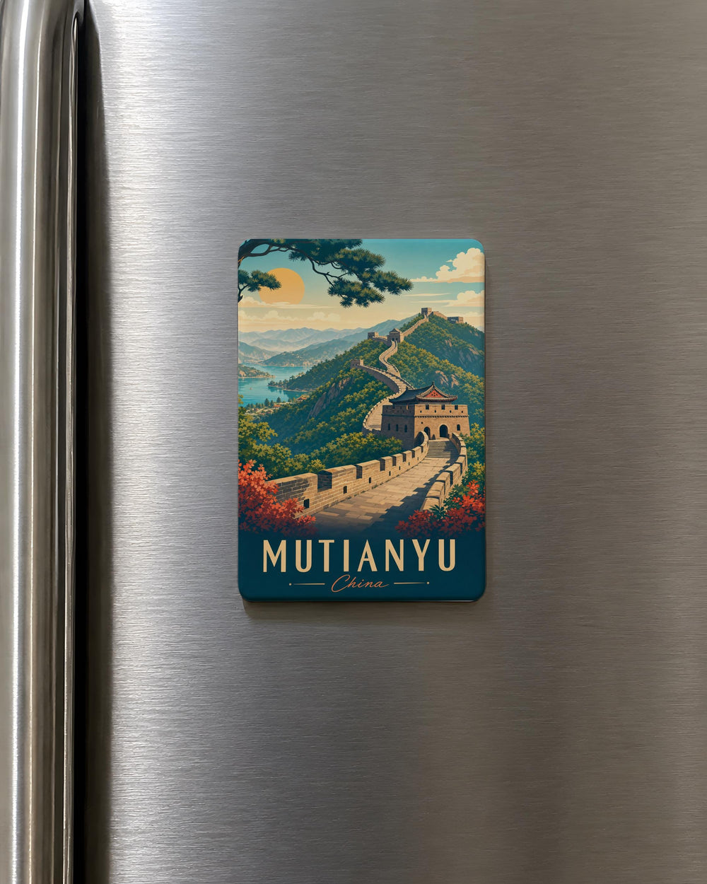 Great Wall of China Mutianyu Fridge Magnet, Mutianyu Great Wall Souvenir Magnet, China Landmark Travel Keepsake Magnet