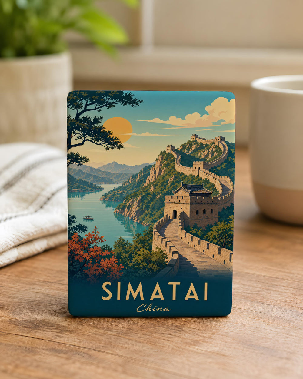 Great Wall of China Simatai Fridge Magnet, Simatai Great Wall Souvenir Magnet, China Landmark Travel Keepsake Magnet