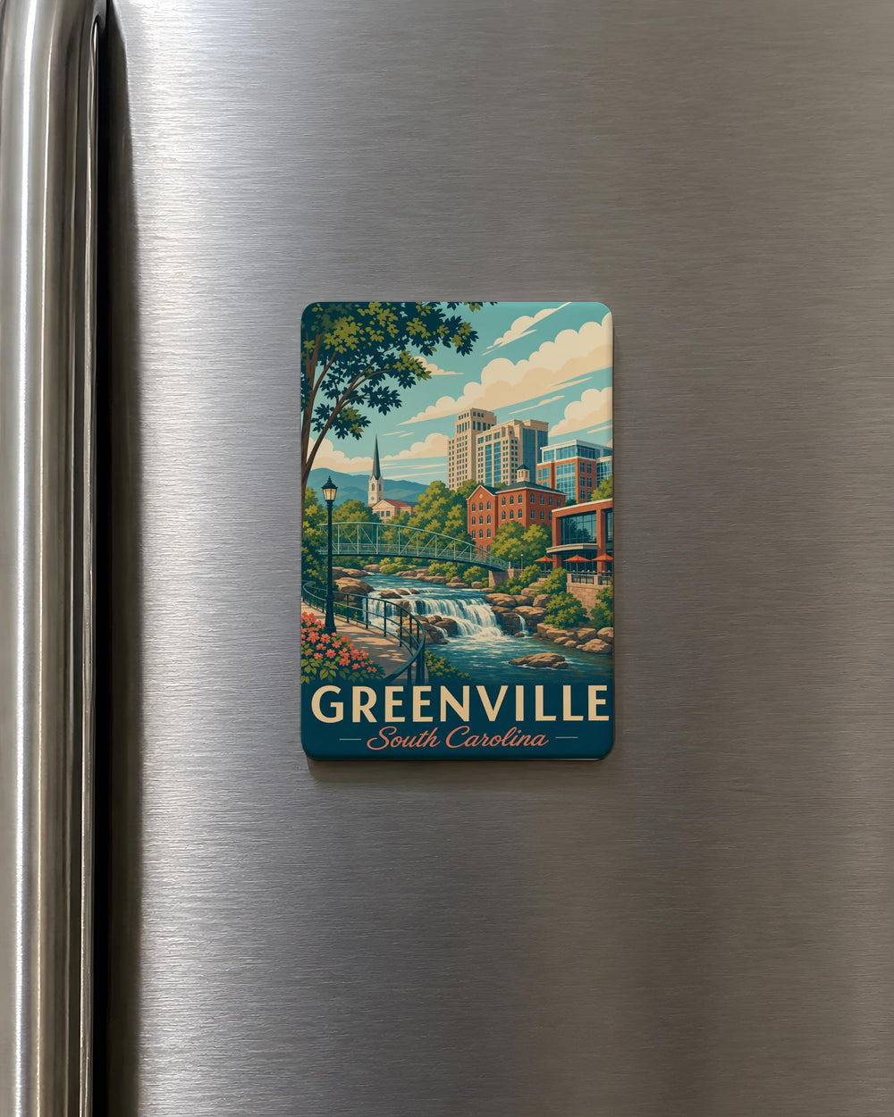 Greenville South Carolina Fridge Magnet, Greenville SC Souvenir Magnet, South Carolina Travel Keepsake Refrigerator Magnet