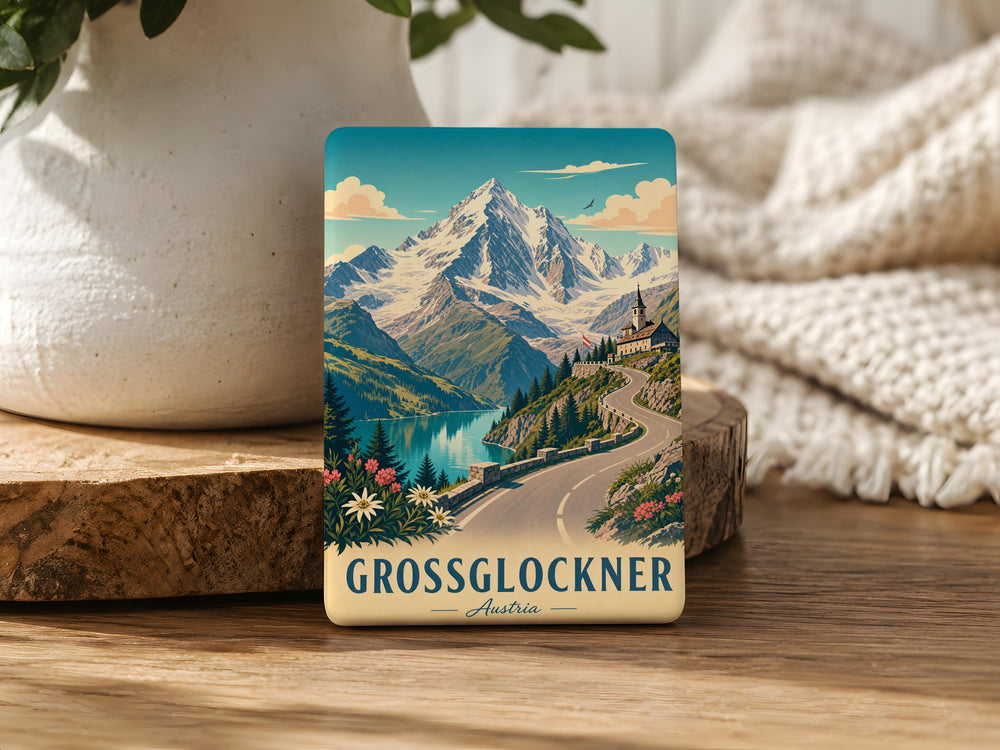 Grossglockner Fridge Magnet, Grossglockner Mountain Souvenir Magnet, Austrian Alps Travel Keepsake Magnet