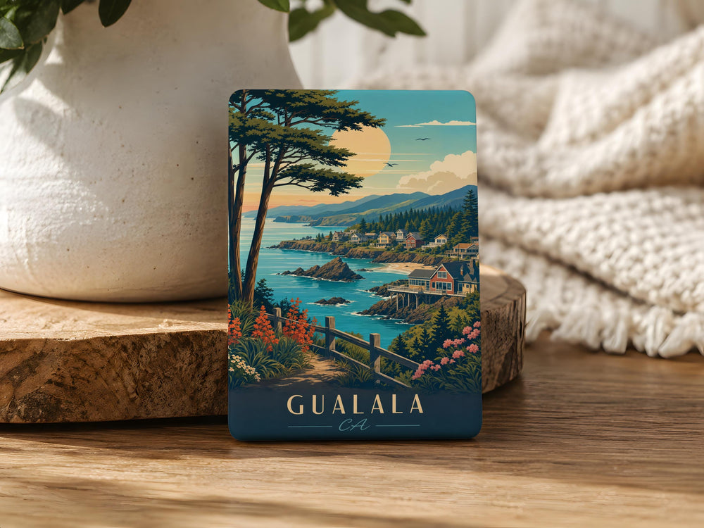 Gualala CA Fridge Magnet, Gualala California Souvenir Magnet, Coastal Town Travel Keepsake, Redwood Coast Gift