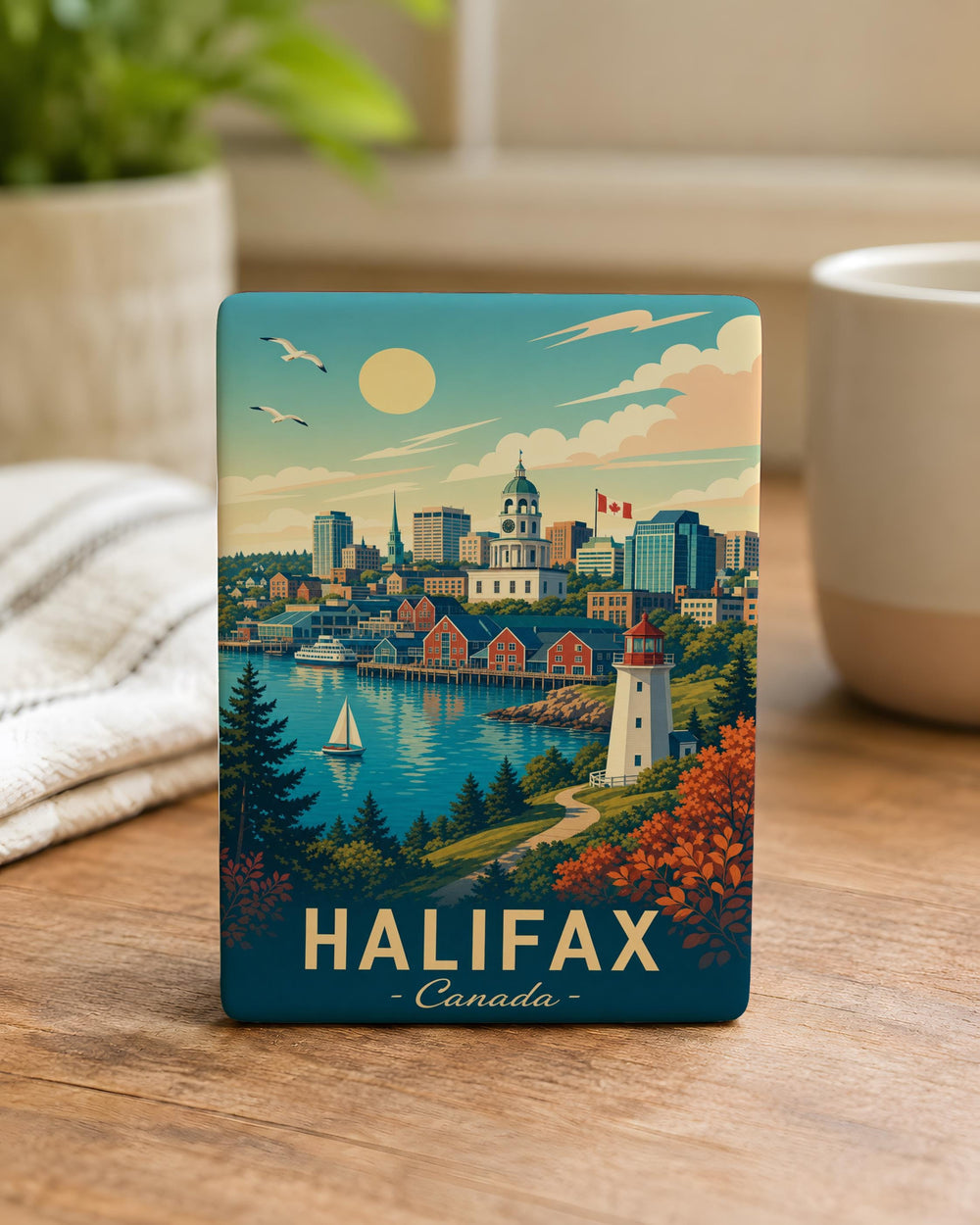 Halifax Canada Fridge Magnet, Halifax Nova Scotia Souvenir Magnet, Halifax Waterfront Landmark Travel Gift, Canada Keepsake Magnet
