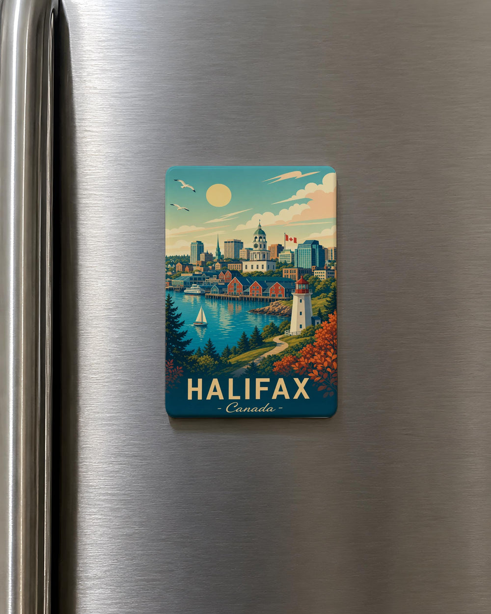 Halifax Canada Fridge Magnet, Halifax Nova Scotia Souvenir Magnet, Halifax Waterfront Landmark Travel Gift, Canada Keepsake Magnet