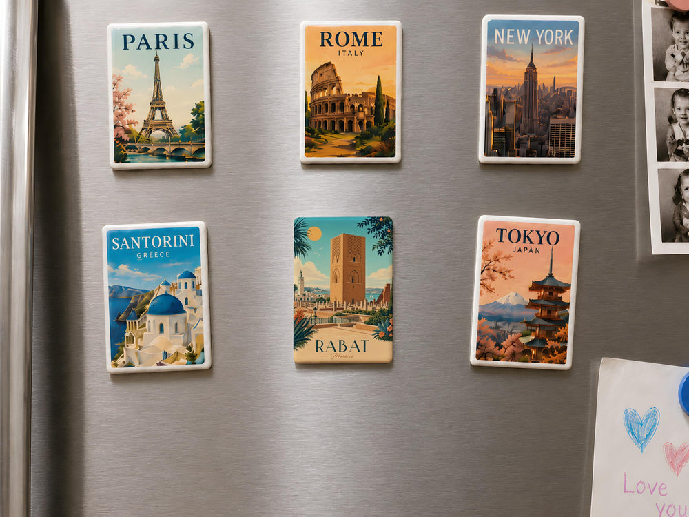 Hassan Tower Fridge Magnet, Rabat Morocco Landmark Souvenir Magnet, Historic Tower Travel Gift Kitchen Decor