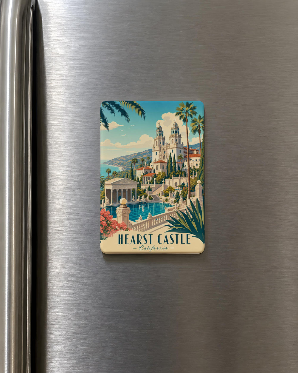 Hearst Castle California Fridge Magnet, San Simeon Landmark Souvenir, Historic Estate Travel Keepsake Magnet