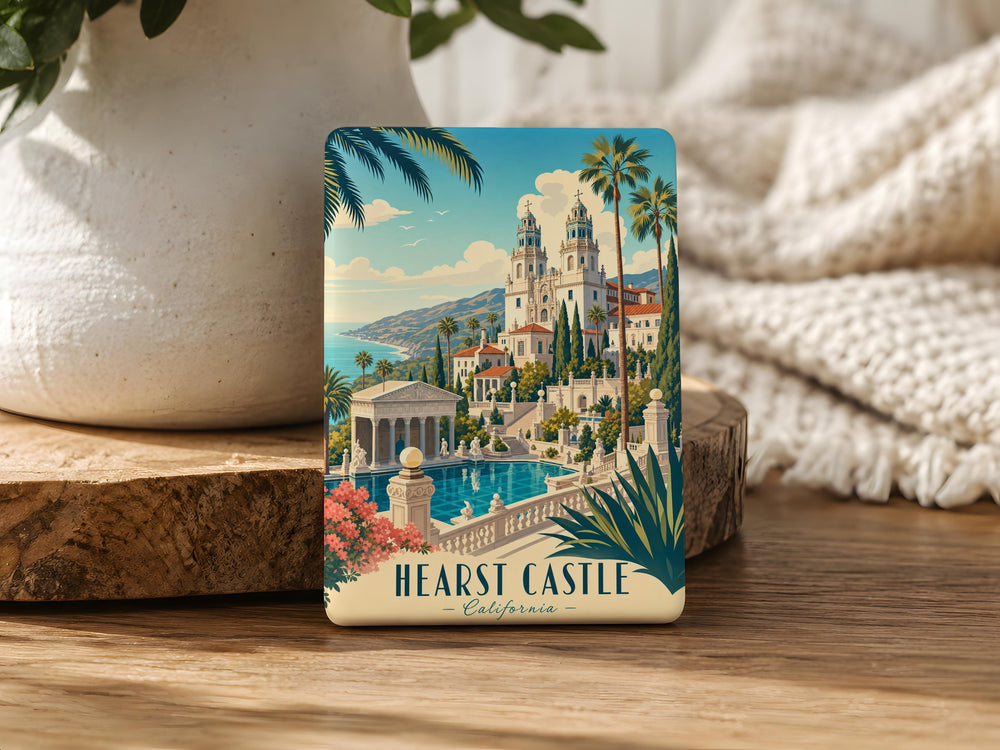 Hearst Castle California Fridge Magnet, San Simeon Landmark Souvenir, Historic Estate Travel Keepsake Magnet