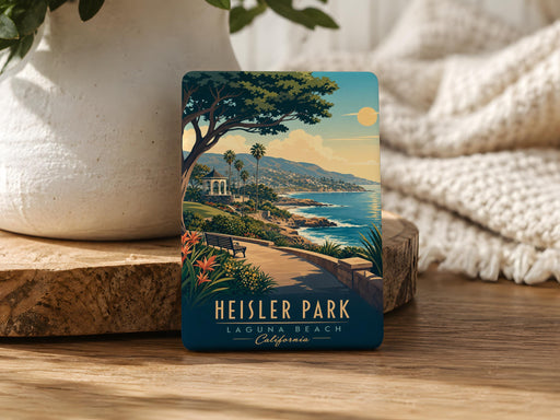 Heisler Park Fridge Magnet, Laguna Beach California Coastal Park Souvenir Magnet, Oceanfront Scenic Landmark Travel Gift