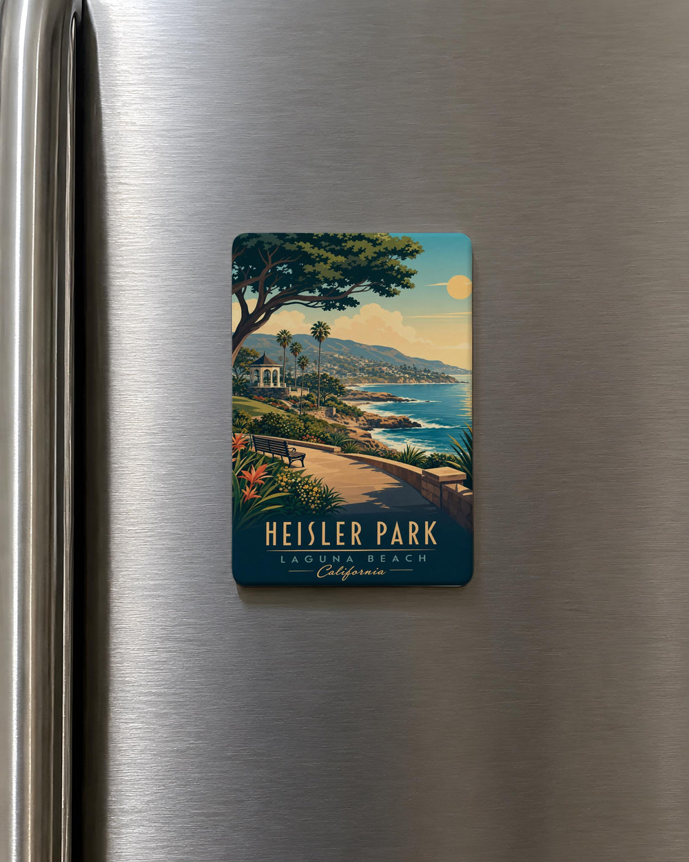 Heisler Park Fridge Magnet, Laguna Beach California Coastal Park Souvenir Magnet, Oceanfront Scenic Landmark Travel Gift