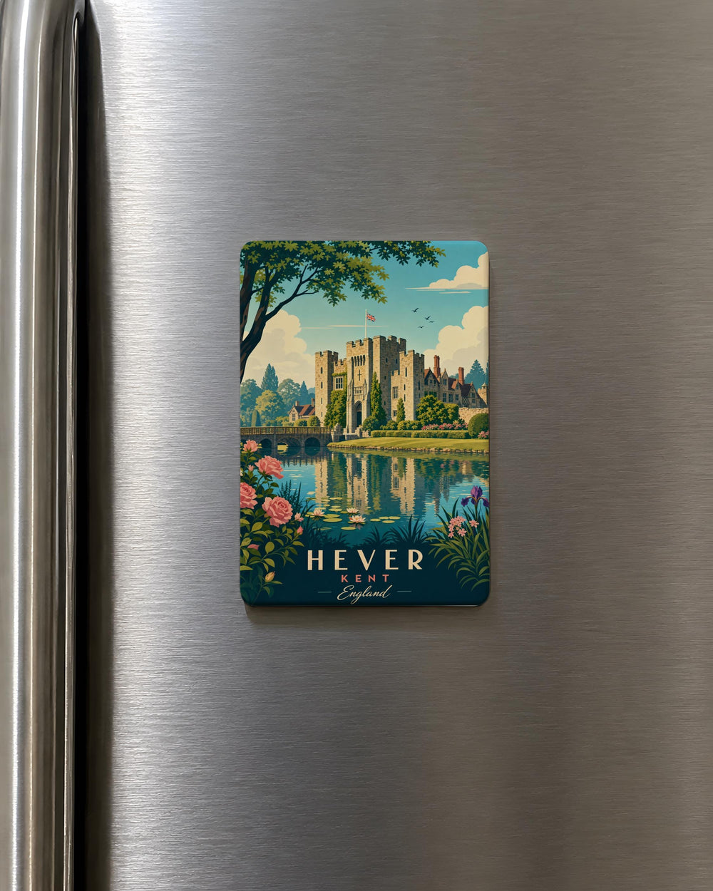 Hever Castle Fridge Magnet, Historic English Castle Souvenir Magnet, Kent England Landmark Refrigerator Magnet