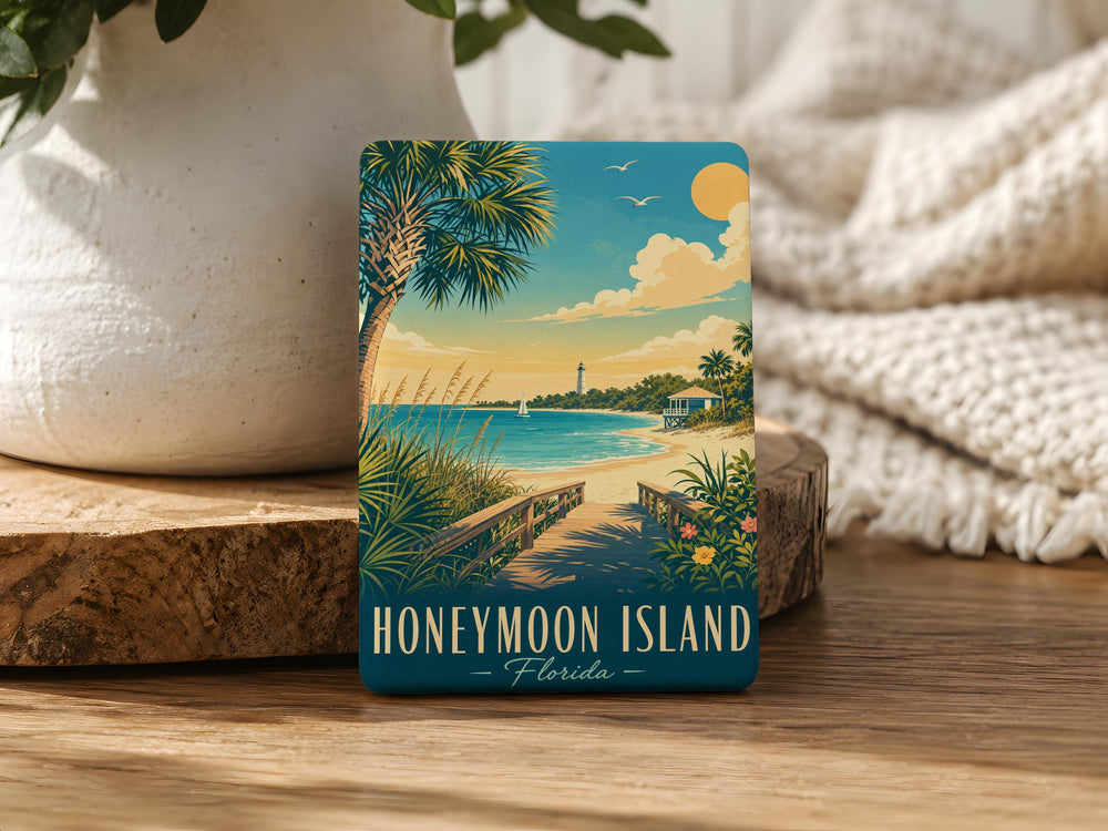 Honeymoon Island Florida Fridge Magnet, Honeymoon Island FL Souvenir Magnet, Beach Island Travel Gift, Vacation Keepsake Magnet