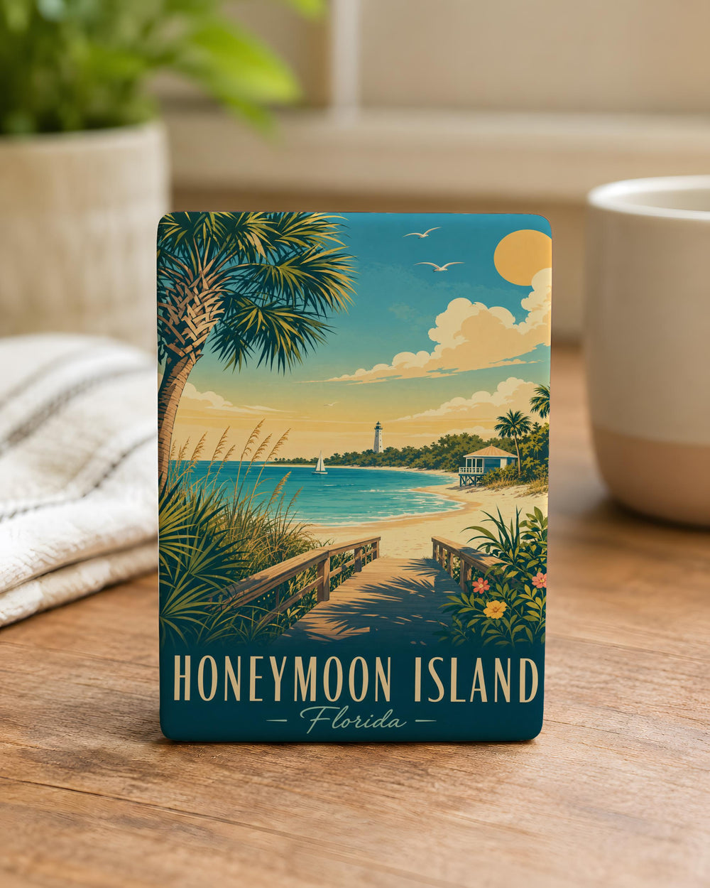 Honeymoon Island Florida Fridge Magnet, Honeymoon Island FL Souvenir Magnet, Beach Island Travel Gift, Vacation Keepsake Magnet
