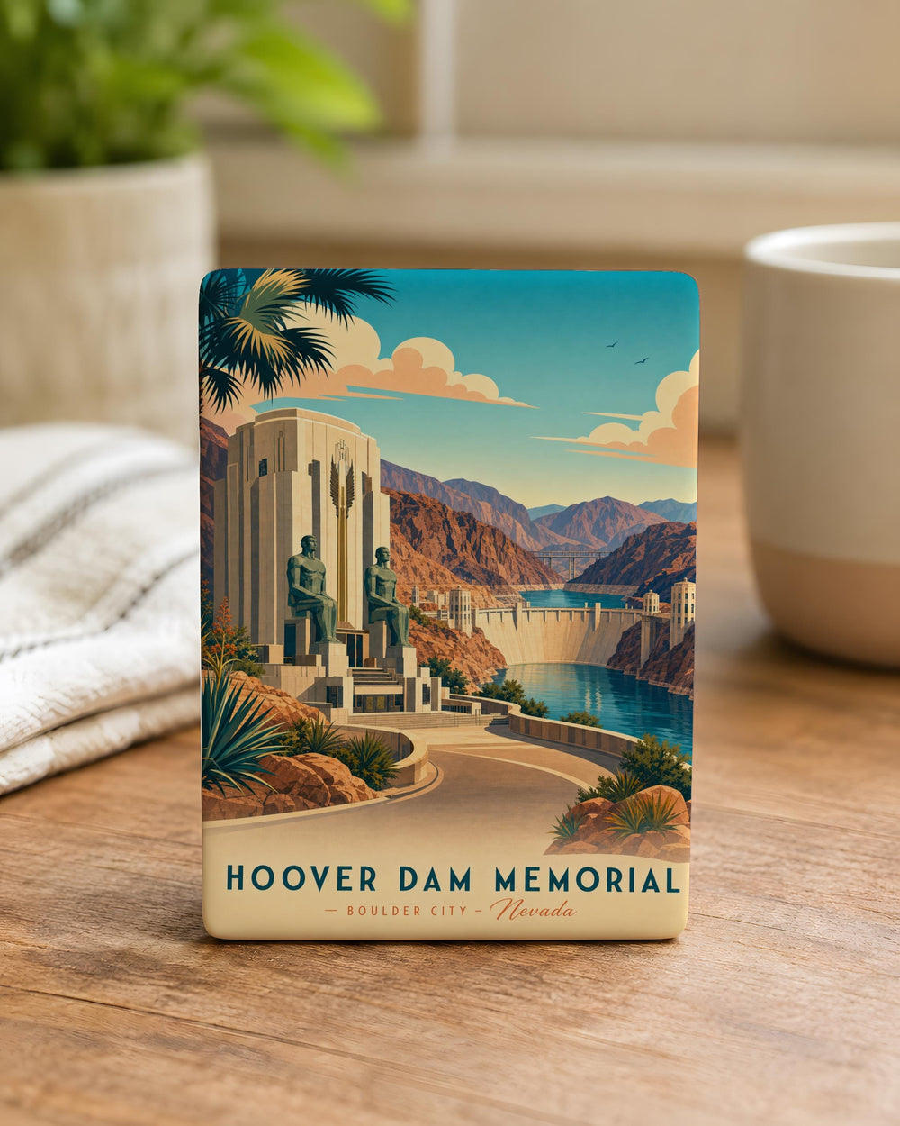 Hoover Dam Memorial Fridge Magnet, Hoover Dam Landmark Souvenir Magnet, Nevada Arizona Travel Keepsake Magnet