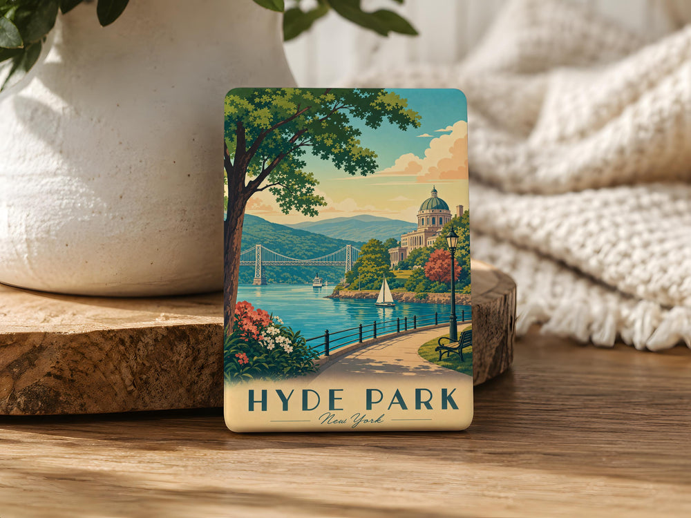 Hyde Park NY Fridge Magnet, Hyde Park New York Souvenir Magnet, Hudson Valley Travel Gift, Dutchess County Keepsake Magnet