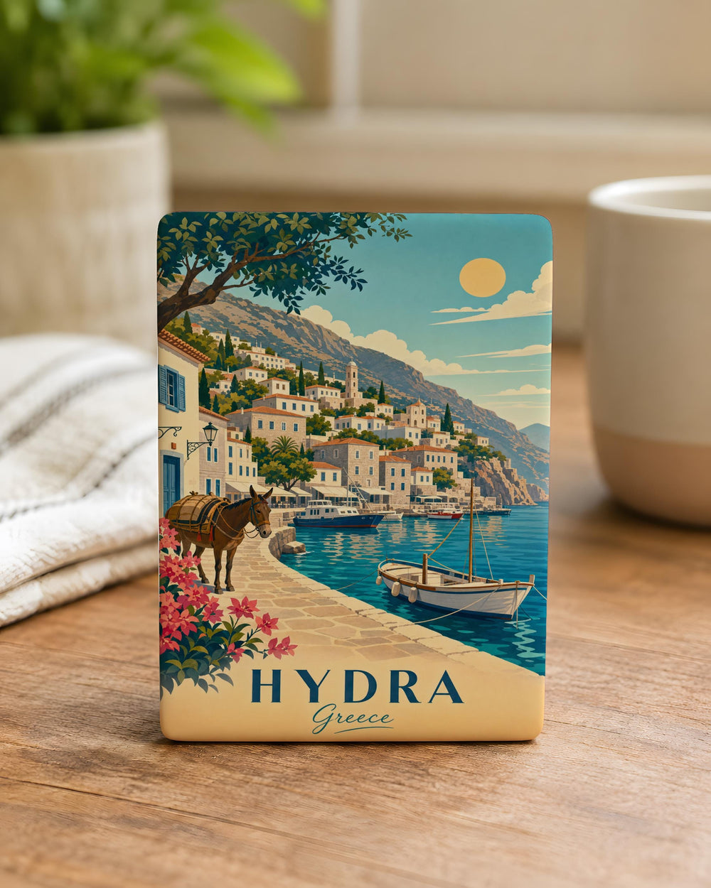 Hydra Greece Fridge Magnet, Hydra Island Souvenir Magnet, Greek Island Travel Gift, Aegean Sea Vacation Keepsake Magnet