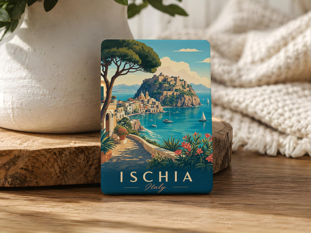 Ischia Italy Fridge Magnet, Ischia Island Souvenir Magnet, Italy Travel Gift, Mediterranean Island Keepsake, Vacation Memory Magnet