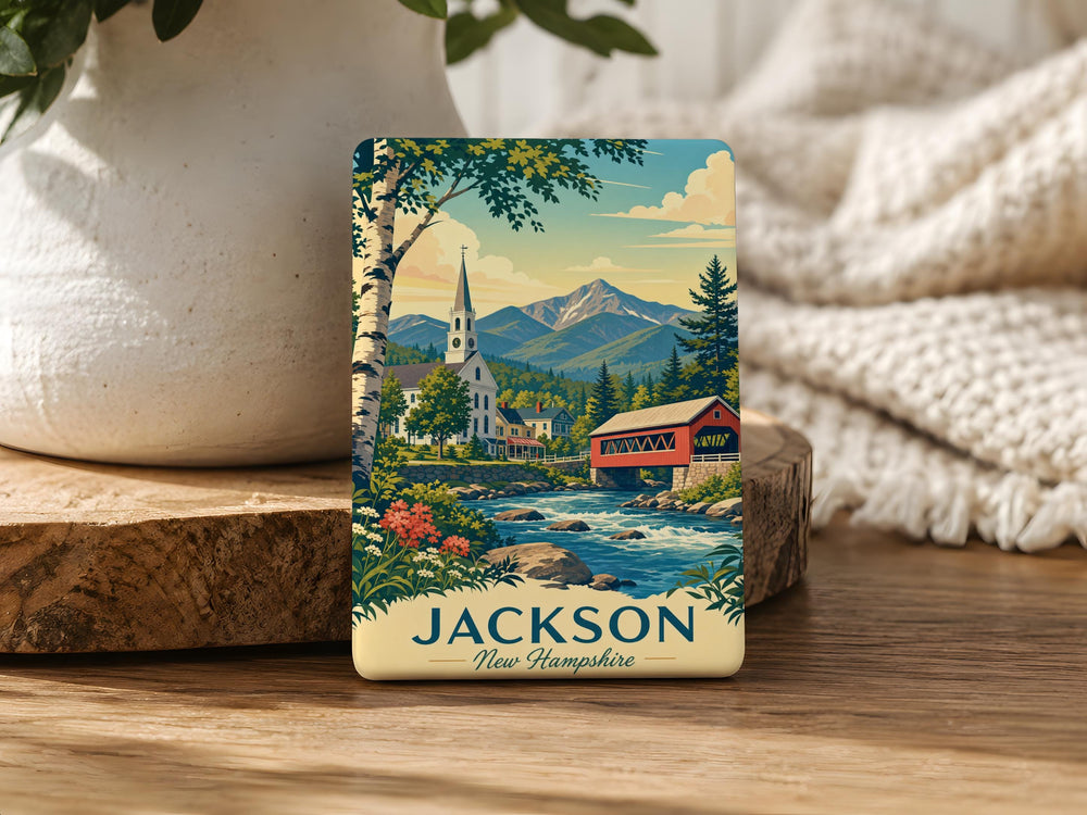Jackson New Hampshire Fridge Magnet, Jackson NH Souvenir Magnet, White Mountains New England Travel Keepsake Gift