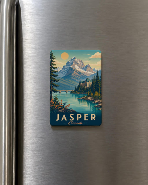 Jasper Canada Fridge Magnet, Jasper National Park Souvenir Magnet, Alberta Canada Travel Keepsake, Rocky Mountains Gift