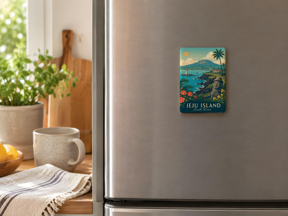 Jeju Island South Korea Fridge Magnet, Jeju Travel Souvenir Magnet, Jeju Island Landmark Keepsake Magnet