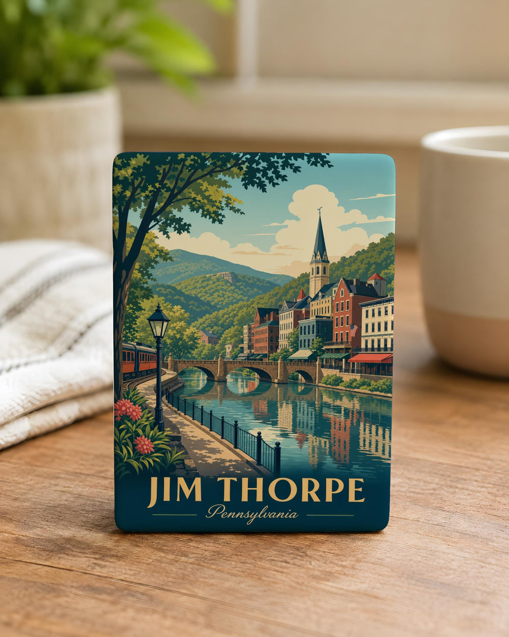Jim Thorpe Pennsylvania Fridge Magnet, Jim Thorpe PA Souvenir Magnet, Pennsylvania Travel Gift, Pocono Mountains Keepsake Magnet