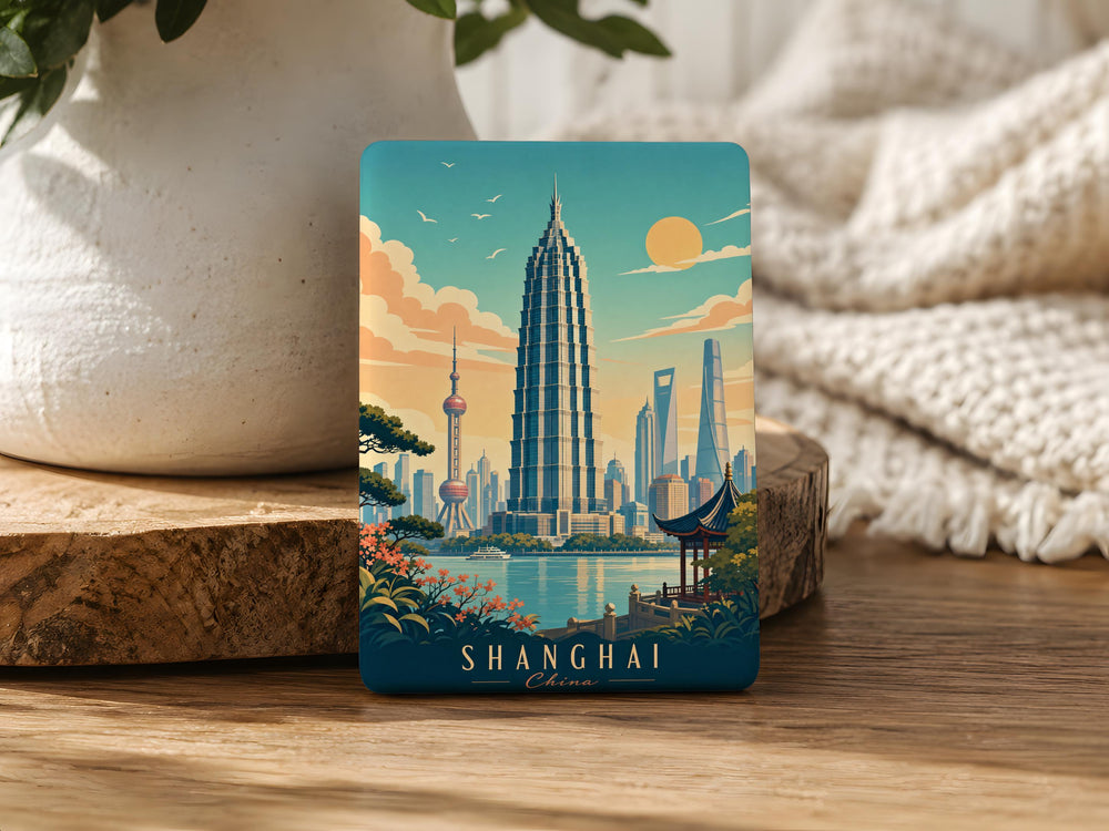 Jin Mao Tower Fridge Magnet, Shanghai Skyscraper Souvenir Magnet, China Landmark Refrigerator Magnet, Travel Gift