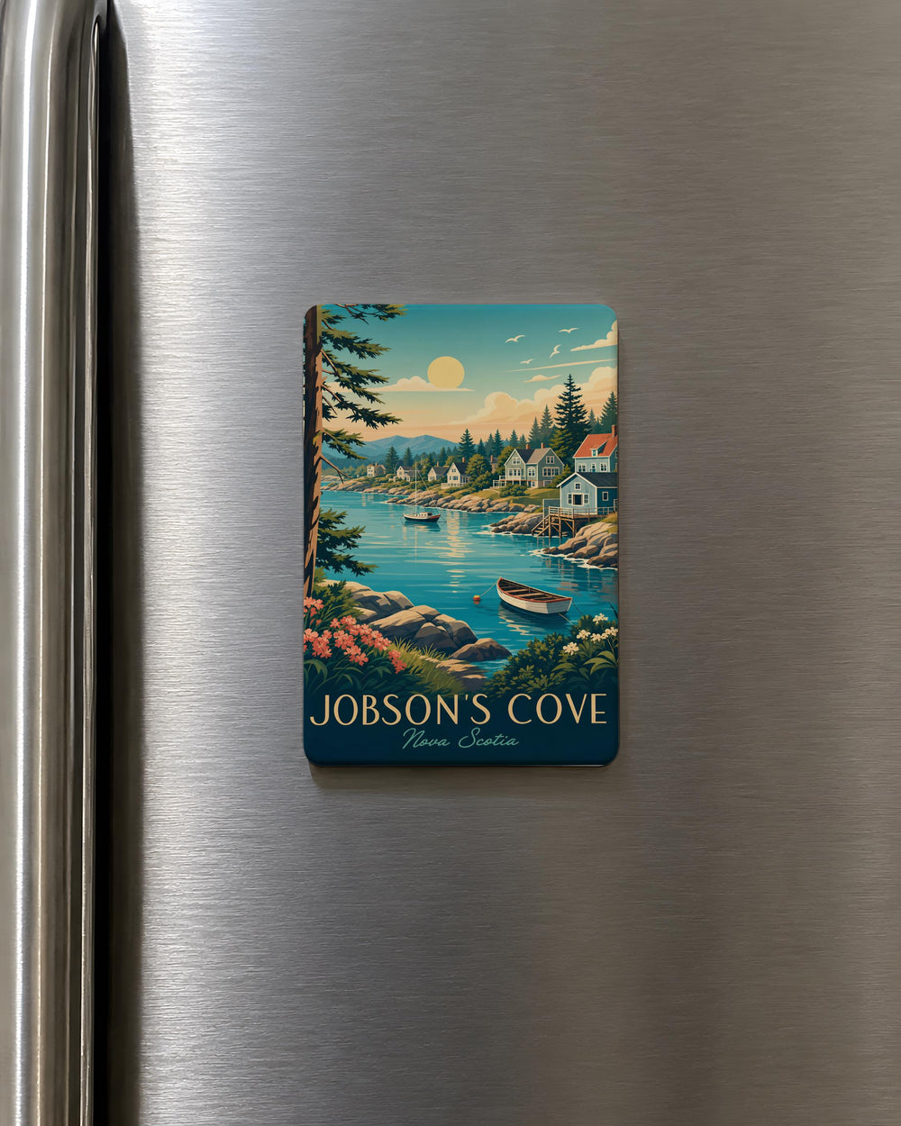 Jobsons Cove Fridge Magnet, Boston Harbor Waterfront Landmark Souvenir Magnet, Massachusetts Travel Keepsake Gift