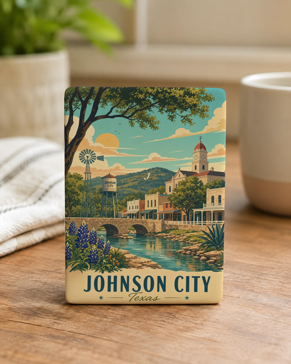 Johnson City TX Fridge Magnet, Texas Hill Country Souvenir Magnet, Johnson City Texas Travel Gift, Local Landmark Keepsake Magnet