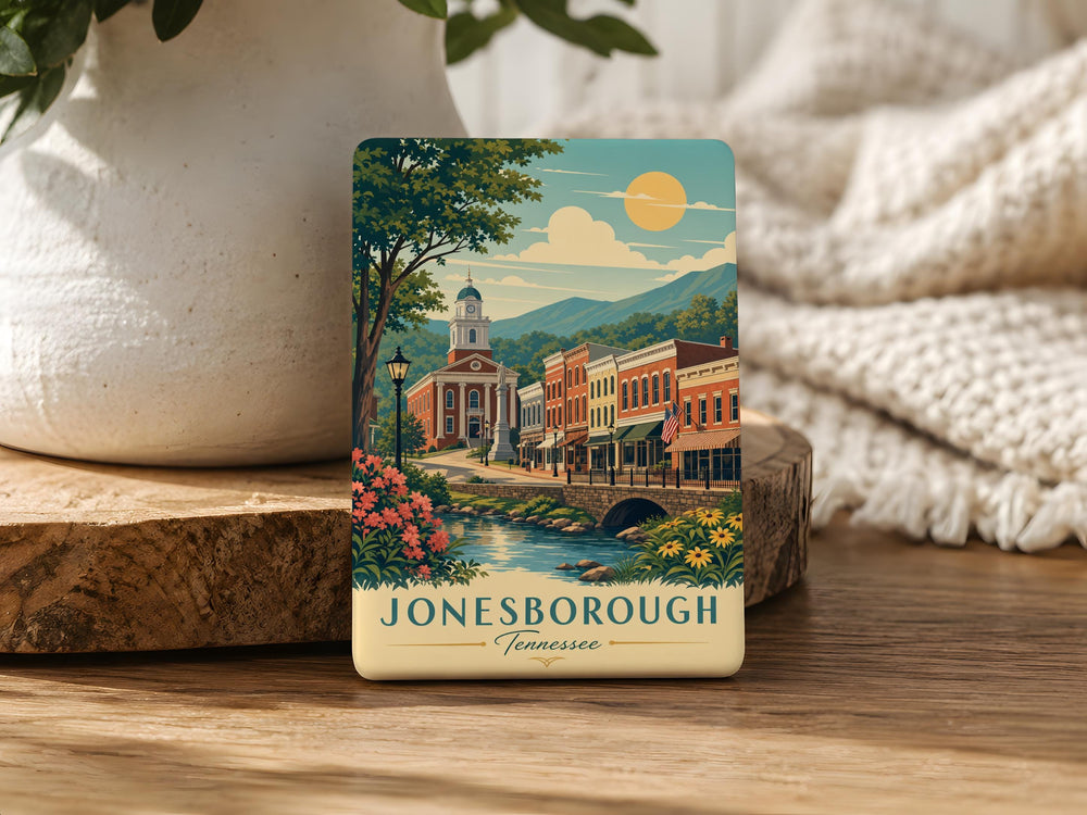 Jonesborough Tennessee Fridge Magnet, Jonesborough TN Souvenir Magnet, Historic Tennessee Travel Gift, Appalachian Town Keepsake Magnet