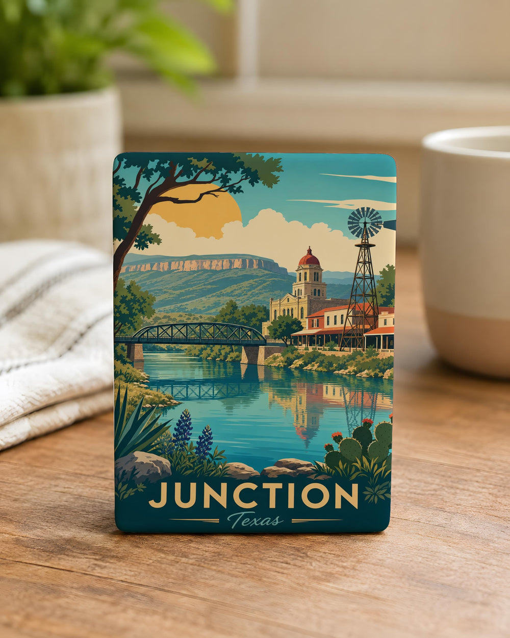 Junction TX Fridge Magnet, Junction Texas Souvenir Magnet, Kimble County Travel Gift, Texas Road Trip Refrigerator Magnet
