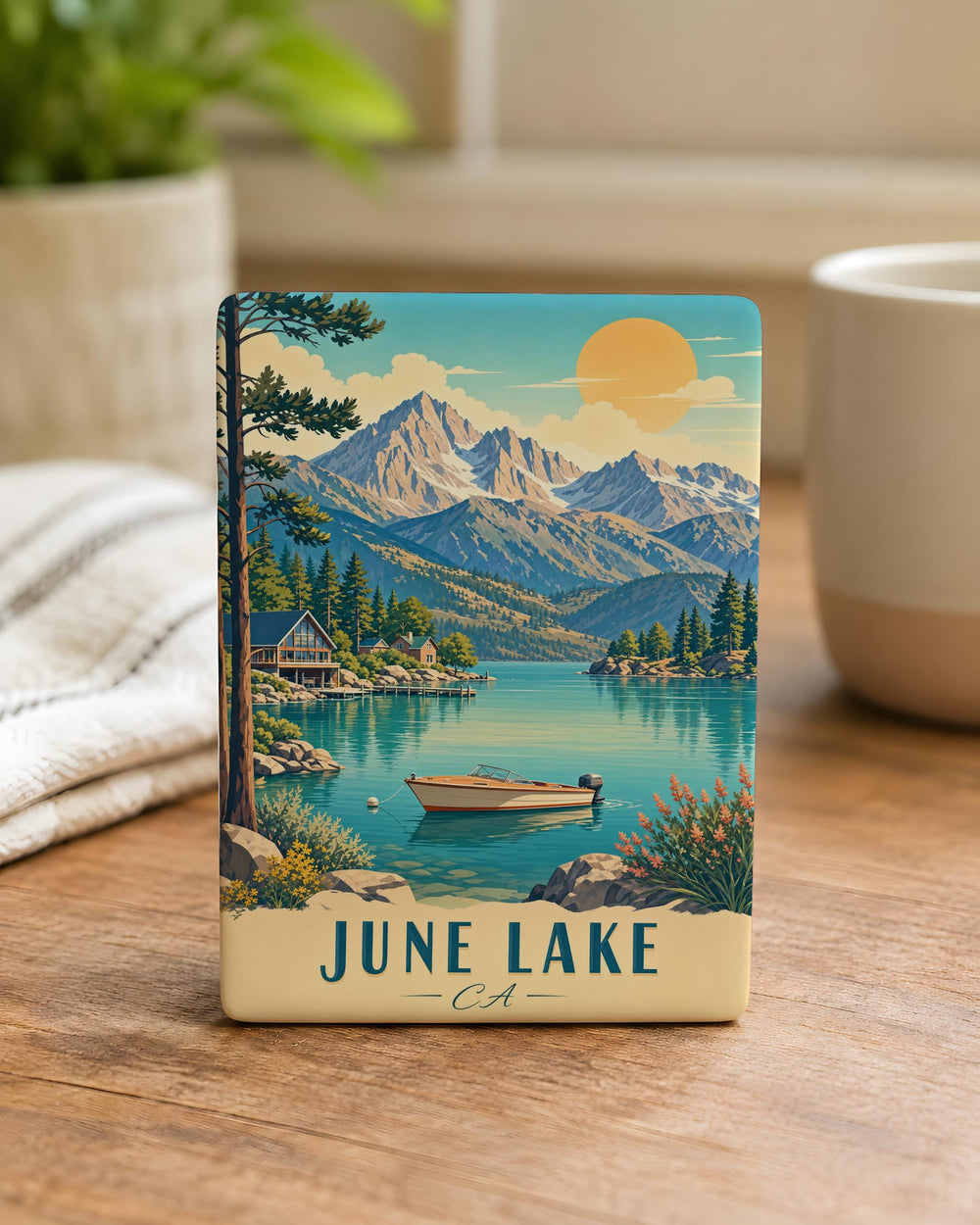 June Lake CA Fridge Magnet, June Lake California Souvenir Magnet, Sierra Nevada Mountain Lake Travel Gift, Lakeside Keepsake