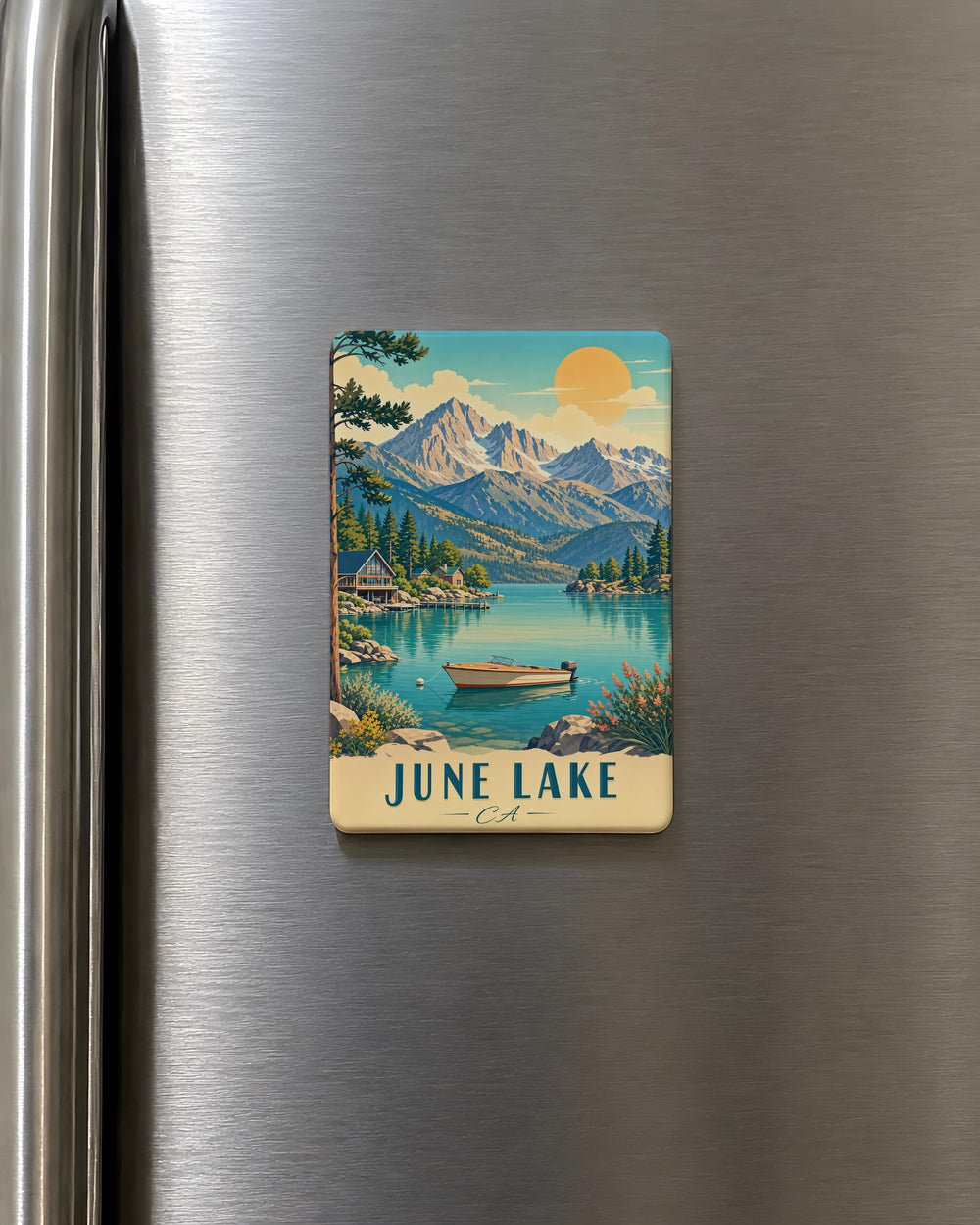 June Lake CA Fridge Magnet, June Lake California Souvenir Magnet, Sierra Nevada Mountain Lake Travel Gift, Lakeside Keepsake