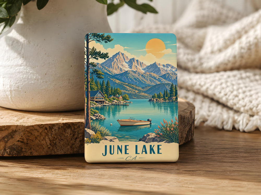 June Lake CA Fridge Magnet, June Lake California Souvenir Magnet, Sierra Nevada Mountain Lake Travel Gift, Lakeside Keepsake
