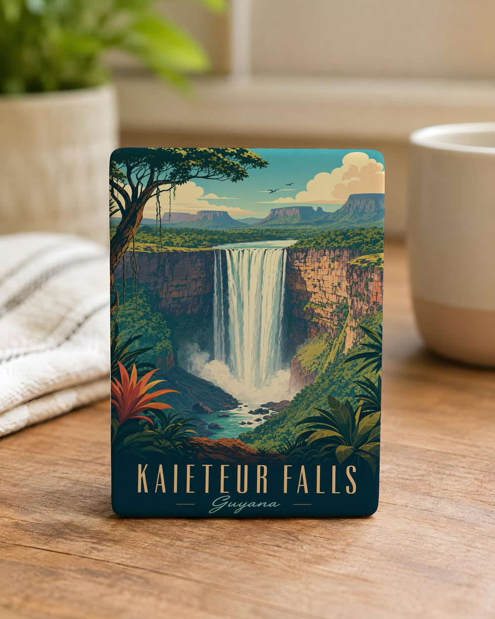 Kaieteur Falls Fridge Magnet, Guyana Waterfall Souvenir Magnet, Nature Landmark Travel Gift