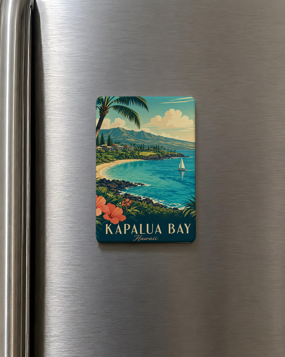 Kapalua Bay Hawaii Fridge Magnet, Maui Beach Cove Souvenir, Tropical Ocean Scenic Travel Keepsake Magnet