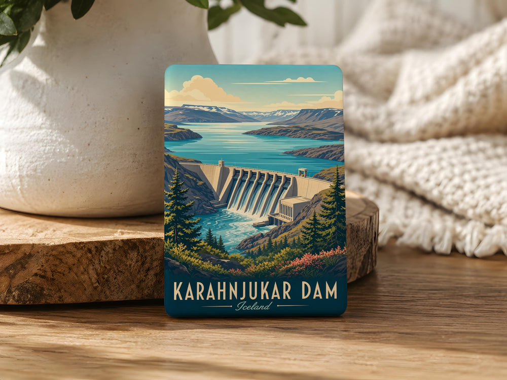 Karahnjukar Dam Fridge Magnet Iceland Hydroelectric Landmark Souvenir Magnet Scandinavian Travel Keepsake Gift