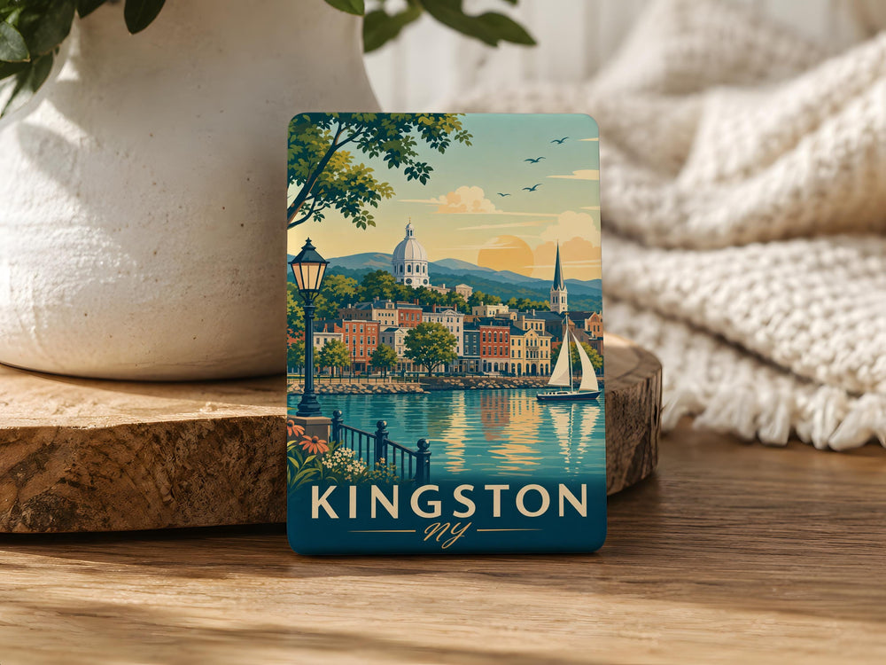 Kingston NY Fridge Magnet, Kingston New York Souvenir Magnet, Hudson Valley Travel Keepsake, Upstate NY Gift Magnet