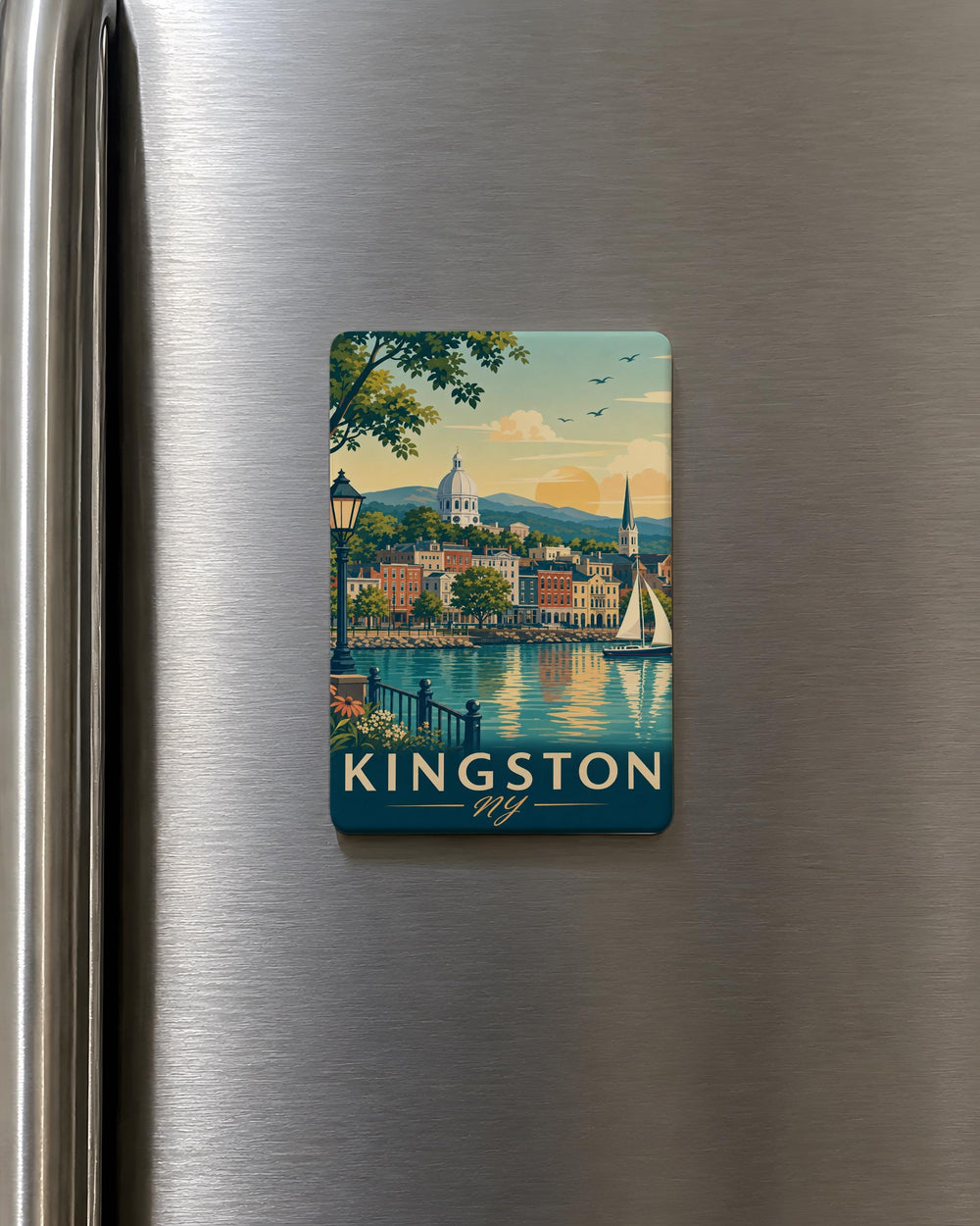 Kingston NY Fridge Magnet, Kingston New York Souvenir Magnet, Hudson Valley Travel Keepsake, Upstate NY Gift Magnet